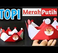 Hiasan Topi Merah Putih Dari Kertas Karton